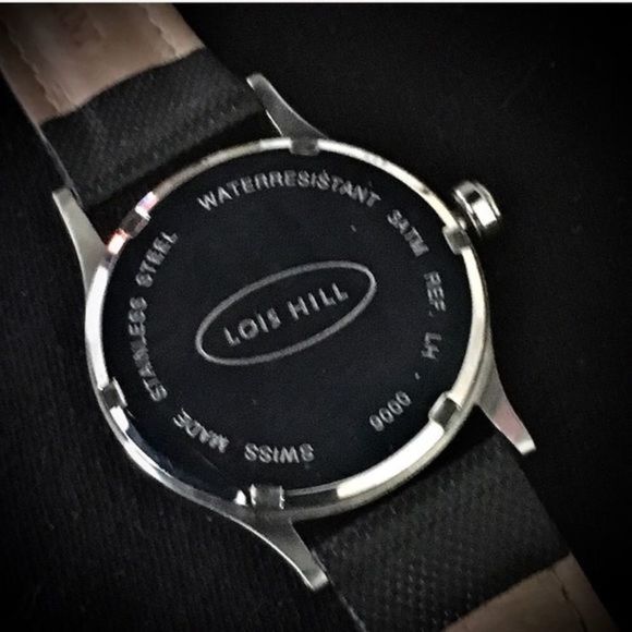 LOIS HILL Swiss Blue Round Face Watch with Black Leather Replacement Band - Picture 8 of 16